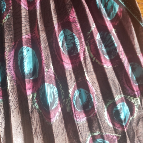 NWOT HandMade Peacock Maxi Dress - Picture 5 of 7